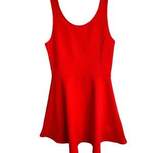 Divided Womens Coral Sleeveless Round Neck Knit Skater Dress Size 8